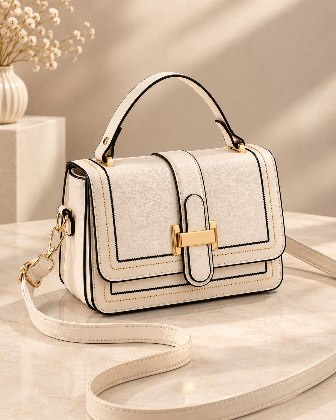 Elegant Cream Handbag