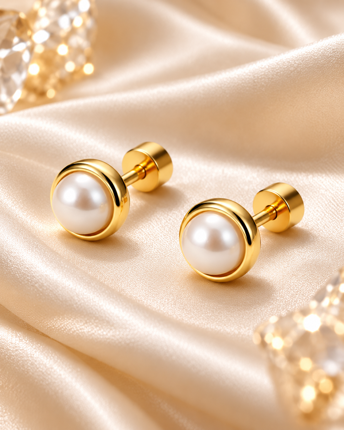 Pearl-Look Stud Earrings